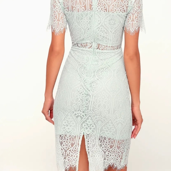 Lulu's Light Mint Blue Lace Dress - Picture 3 of 6